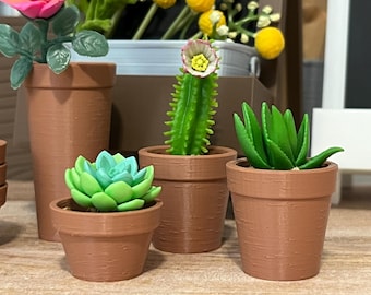 DATEI für 3D Gedruckte Terrakotta Blumentöpfe: 1/6 Scale, Scalable (Digitale Dateien)