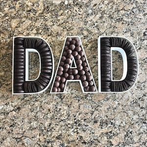 ARCHIVO para caja de charcutería con letras D-A-D para impresión 3D: rellenable con galletas, dulces, artilugios, plantas, personalizable: ¡descarga instantánea!