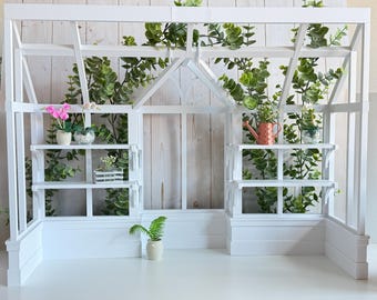 FILE for Miniature Greenhouse 3D Print File – 1:6 Scale Doll Conservatory, 2 foundation options