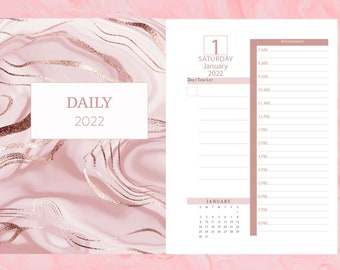 2022 daily planner, 2022 calendar planner