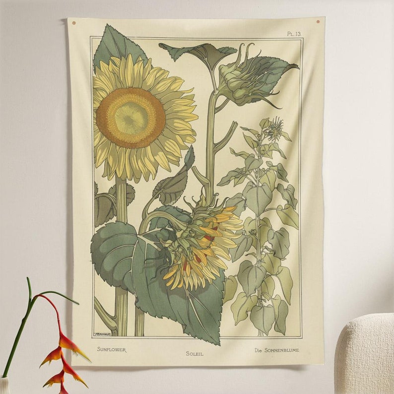 Sunflower Flora Tapestry image 1