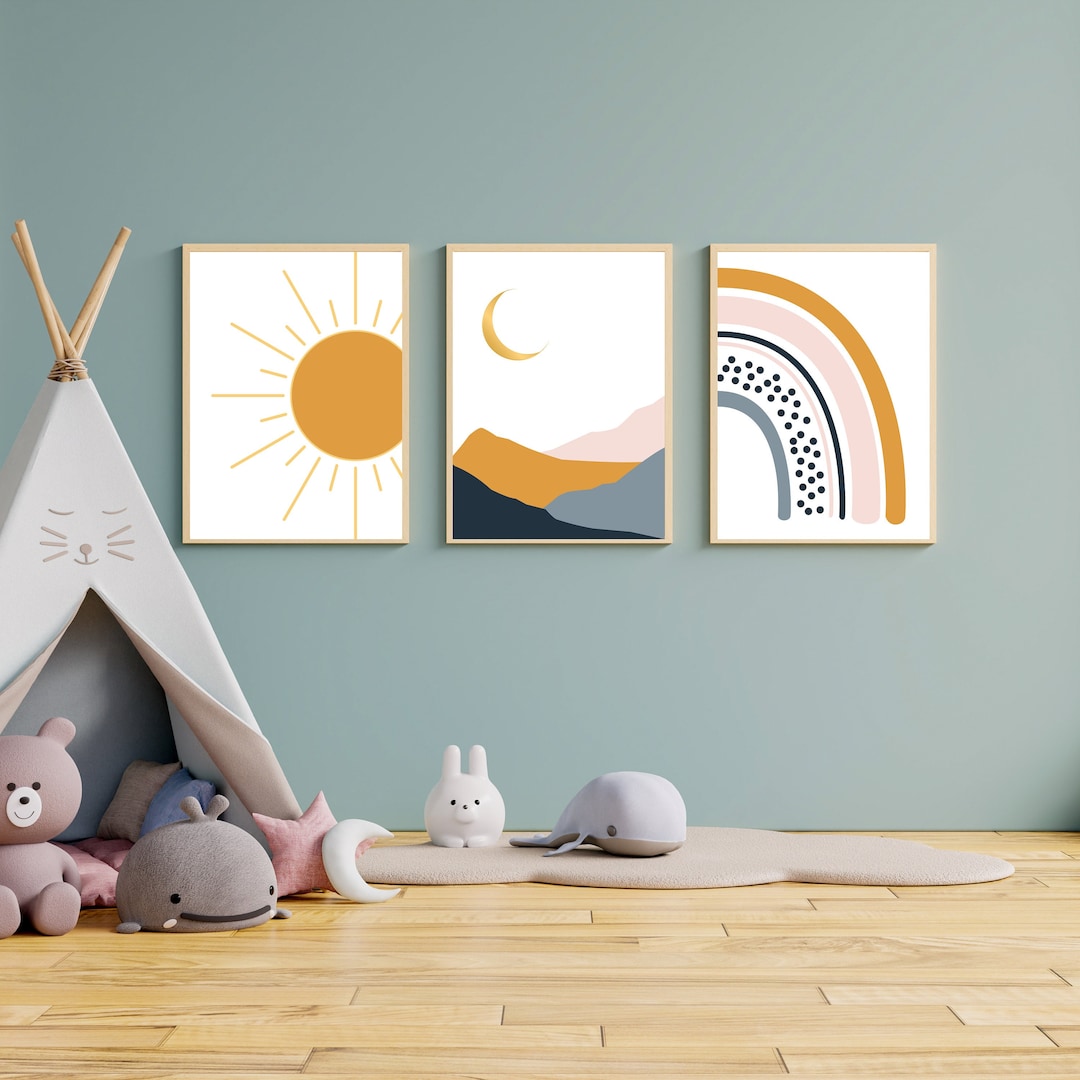 Nursery Print Childrens Wall Art Digital Download Kids Wall Art Set of ...