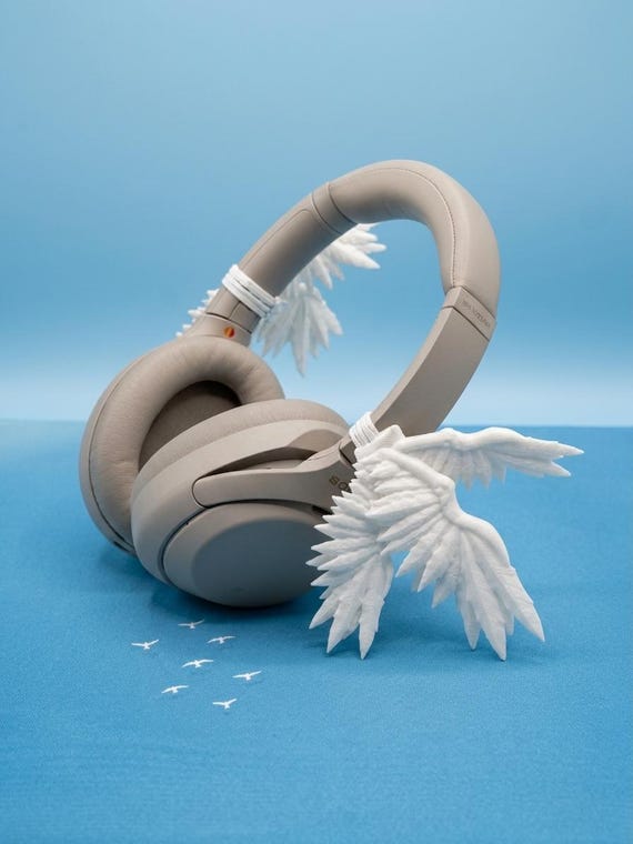 Angel Wings Headphone Accessory, Y2K Kawaii Fairycore Headset Wings