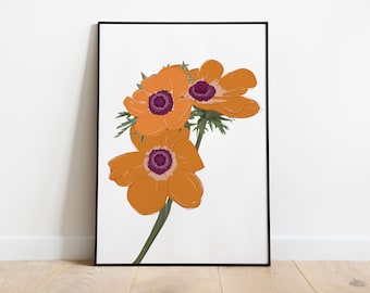 Orange Poppy Print - August Birth Flower