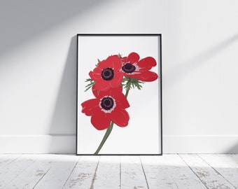 Red Poppy Print - August Birth Flower