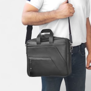 Lederax Porte-documents pour ordinateur portable Macbook Air Pro 13,3 pouces en cuir véritable LD470