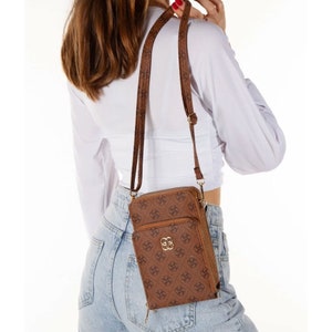 Lederax Frauen Geldbörse Crossbody Tasche Clutch Pu-Leder Kartenhalter Telefon Reißverschluss Geldbörse LD444