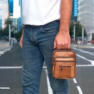 Lederax Genuine Leather Steel Case Hand and Shoulder Bag Small Size LD267