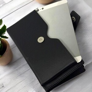 Lederax porte-cartes portefeuille en cuir véritable avec compartiment pour téléphone LD513