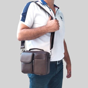 Lederax Genuine Leather Messenger Bags Men Casual Travel Business Crossbody Shoulder Bag LD488