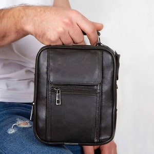 Lederax Genuine Leather Steel Case Men&#39;s Shoulder Bag and Handbag LD404