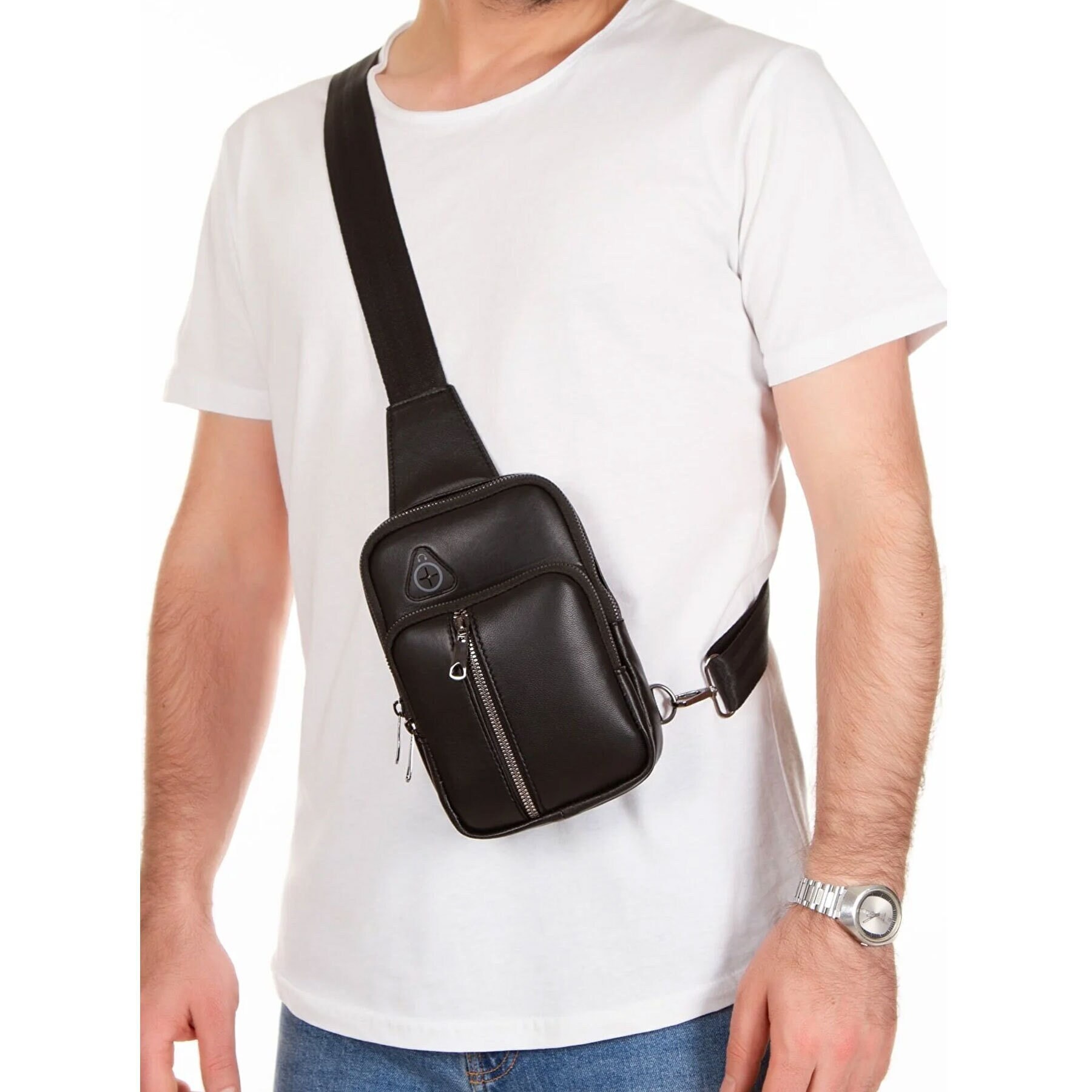 Comprar Lederax, bolso pequeño para el pecho, riñonera para hombre, nueva  moda, bandolera informal para hombre, bolsos de mensajero