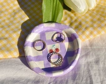 Schmuckschale aus Keramik, handbemalt: Dekorativer Tonteller