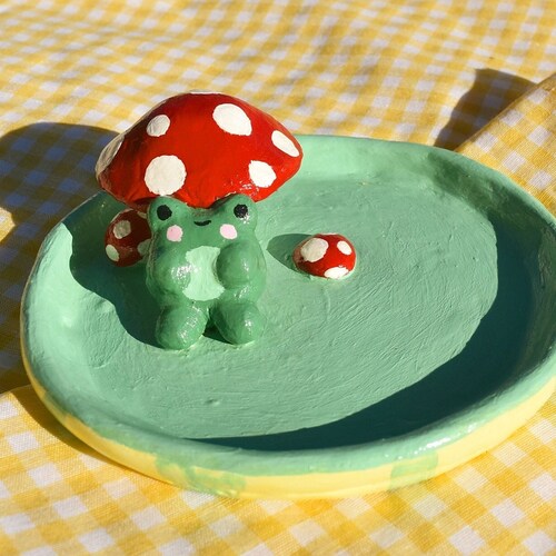 Frog Mushroom Clay Jewelry Dish Duck Tray Frog Decor Etsy