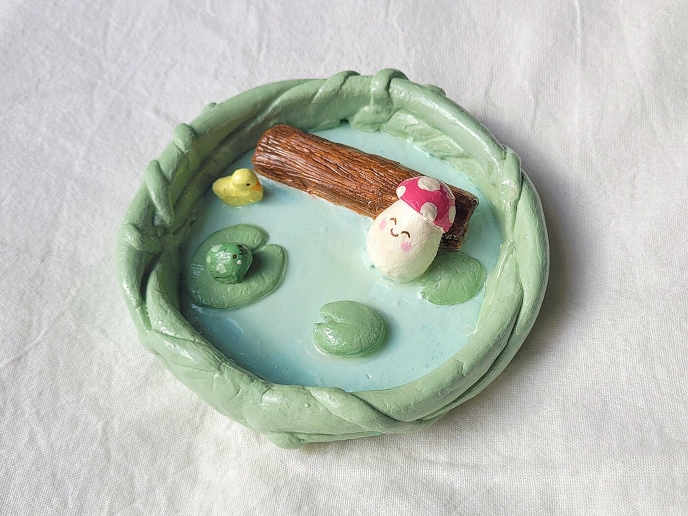 Frog Mushroom Clay Jewelry Dish Duck Tray Frog Decor Etsy