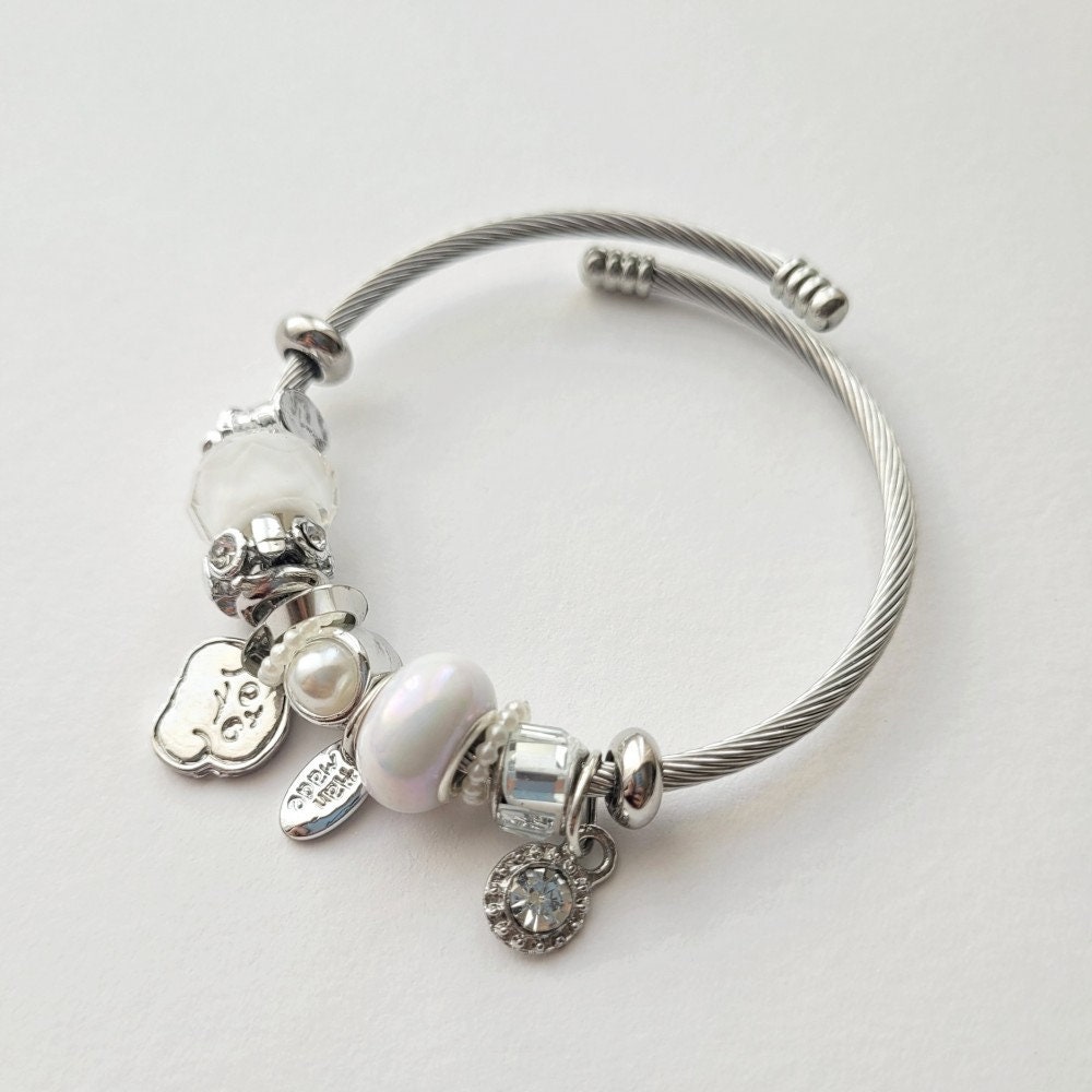 Skzooチャームブレスレット、Stray Kidsパンドラ、Kpopステンレス