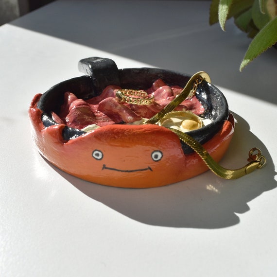 手作りカルシファー粘土皿：アニメジュエリートレイ - Etsy 日本