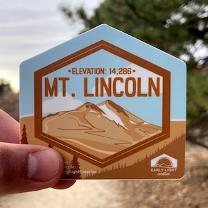 Mt. Lincoln Sticker | Waterproof, Vinyl Colorado 14ers Hiking Souvenir