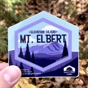 Mt. Elbert Sticker | Waterproof, Vinyl Colorado 14ers Hiking Souvenir