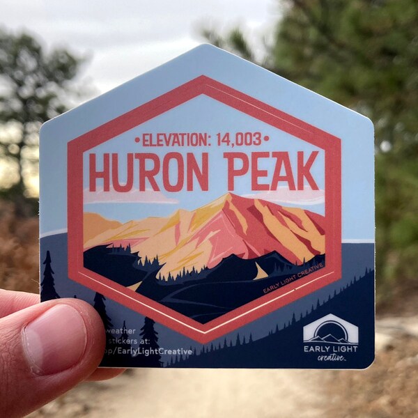 Colorado 14er: Huron Peak Sticker | High Quality, Vinyl, Waterproof, Nalgene Water Bottle, Hiking