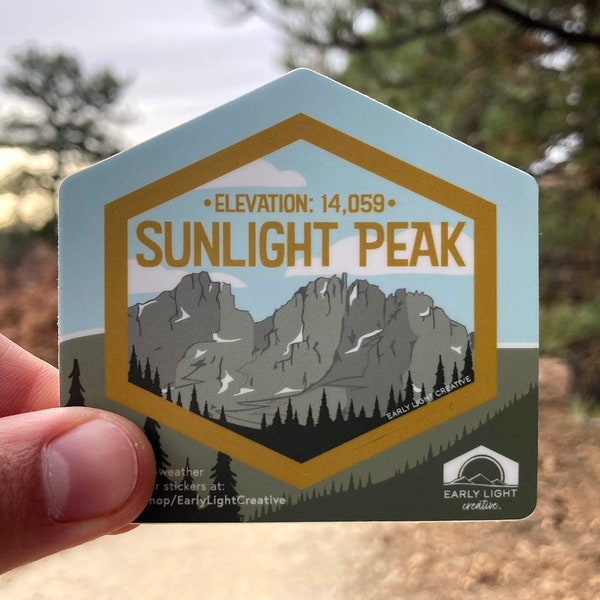 Colorado 14er: Sunlight Peak Sticker | High Quality, Vinyl, Waterproof, Nalgene Water Bottle, Hiking