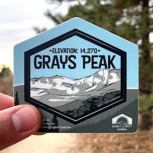Grays Peak Sticker | Waterproof, Vinyl Colorado 14ers Hiking Souvenir