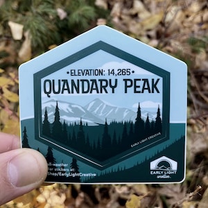 Quandary Peak Sticker | Waterproof, Vinyl Colorado 14ers Hiking Souvenir