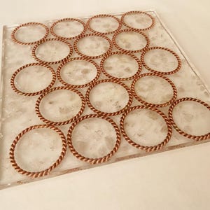 Tensor Ring 8&quot; Charging Plate with Quartz, Sacred Cubit, 12G Copper Handmade 144 Hz precision tuned passive field generator, Orgonite