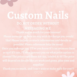 Handmade press on nails/ Custom press on nails/ Please read description and look at last two photos!!