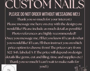 Handmade press on nails/ Custom press on nails/ Gifts for Her/ Please read description and look at last two photos!!
