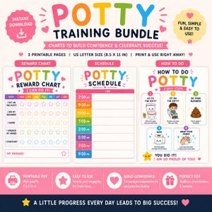 Bundel met schema's voor zindelijkheidstraining | Beloningen, schema en stappen voor peuters (PDF-download)