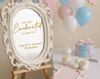 Baby Shower Sign | Swifty | Enchanted To Meet You | Gender Reveal Party | New Baby Decoration | Baby Sign | Easy Transfer Vinyl Decals | DIY