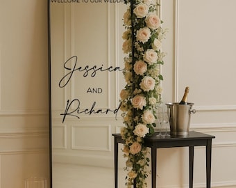 Welcome to our wedding | Mirror Sign | Personalised names and date | DIY Wedding Sign | Easy transfer | Fancy