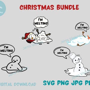 Melting Snowman SVG Vector Designs - Apex