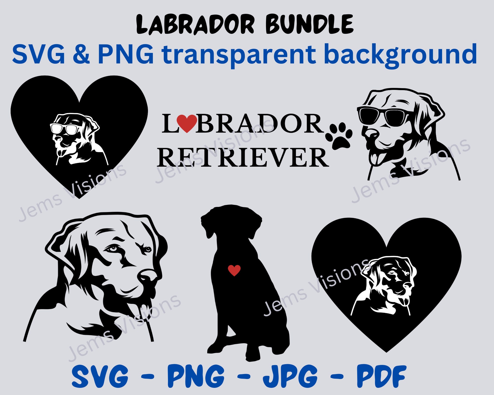 Labrador Retriever Bundle Svg Lab Dog Mom Dad Clip Art Image Files ...