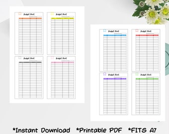 A7 Budget Tracker Sheets | Money Tracker Inserts (PDF Pattern)