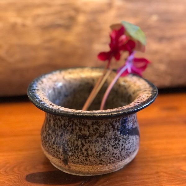 BOHO | Bowl | Cache Pot | Speckled | Teal and Gray | Hand thrown  | Pottery | Planter