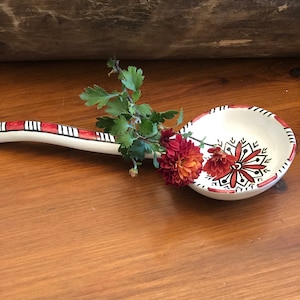 Hand Painted | Pottery Ladle |  Spoon Rest | Turkish