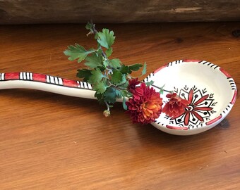 Hand Painted | Pottery Ladle |  Spoon Rest | Turkish