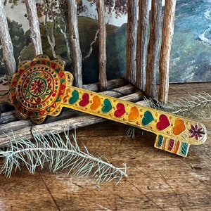 Funky and Fun | Folk Art | Punched Tin | Key Holder | Hojalata | Colorful | Wall Hanging | Storage | Hook