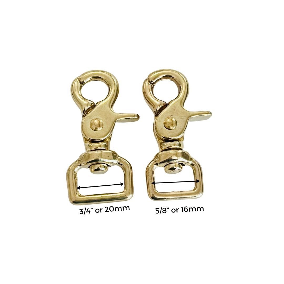 Classic Square Eye Solid Brass Swivel Trigger Clips Snap Hooks