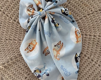 Bluey Hair Bow: Long Tail Clip, Girl Hair Accessory