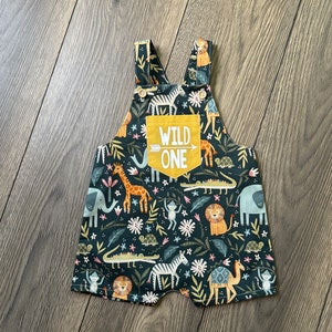 Wild One Birthday Overall  , Safari Jungle Zoo Animal Birthday, Wild Birthday Outfit, 1st Birthday Outfit, Modern Birthday, boy and girl.