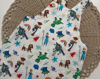 Toy Story Birthday Overalls – Buzz, Woody, Bo Peep Baby Romper Outfit