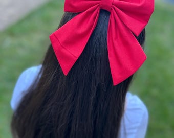 Large Sailor Bow for Girls | Handmade Hair Accessory (6x7In)
