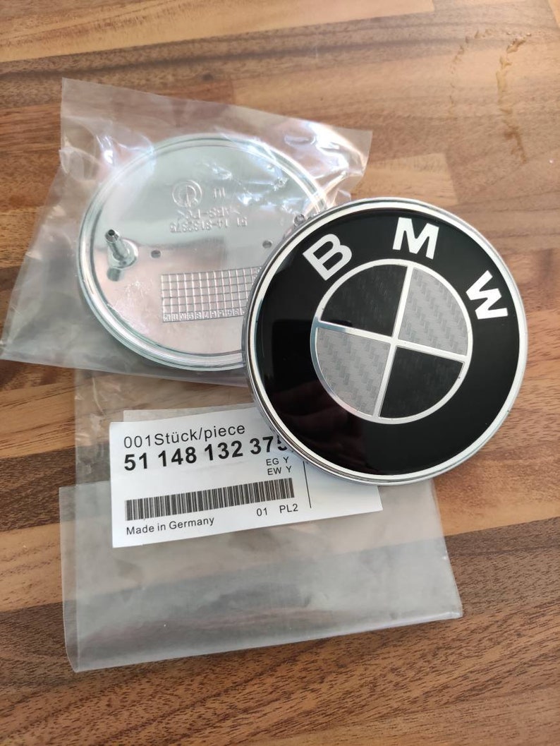 BMW Bonnet BADGE Carbon Fibre Emblem 82mm E46 E90 E60 E81 Series M ...