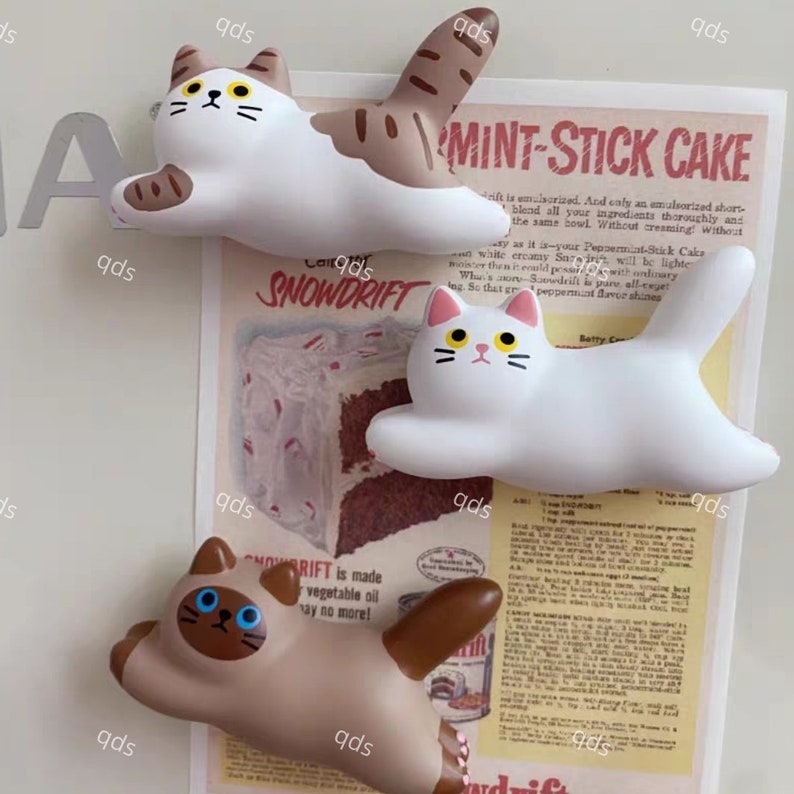 Fun Cat Refrigerator Office Cute for Fridge 3D