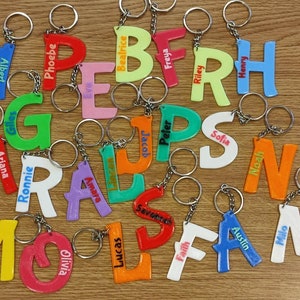 Personalised Initial Keyring, Custom Keyring, Letter Keyring, Personalised Gift, Under 5 Gift, Party Bag Filler, 3D Printed, Favours, School