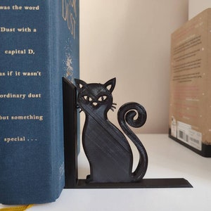 猫のブックエンド、黒猫、装飾ブックエンド、3Dプリント、猫好き、誕生日、母の日、室内装飾、本アクセサリー、読書、猫