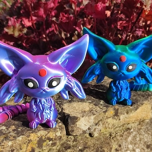 Chibi Espeon With Flexi Tail Figure, Chibi Espeon Figure, Flareon, Eeveelution Figures, Statues, Gifts, 3D Printed, Chibi Espeon, Kids Gift